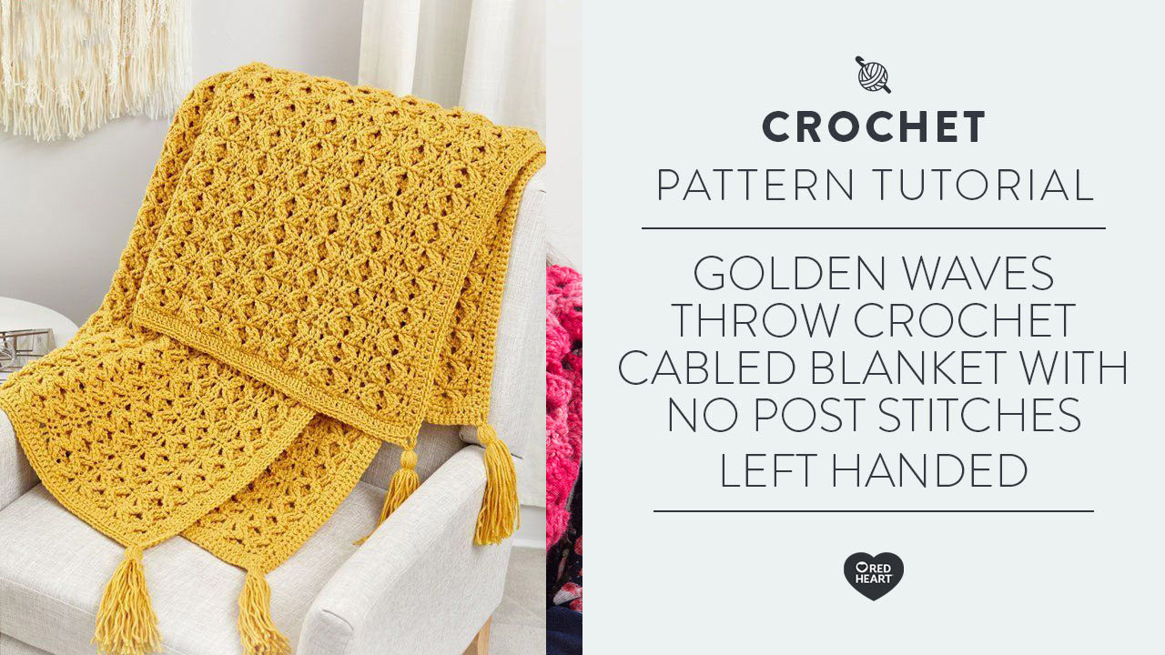 Image of Golden Waves Throw | Crochet Cabled Blanket With No Post Stitches thumbnail