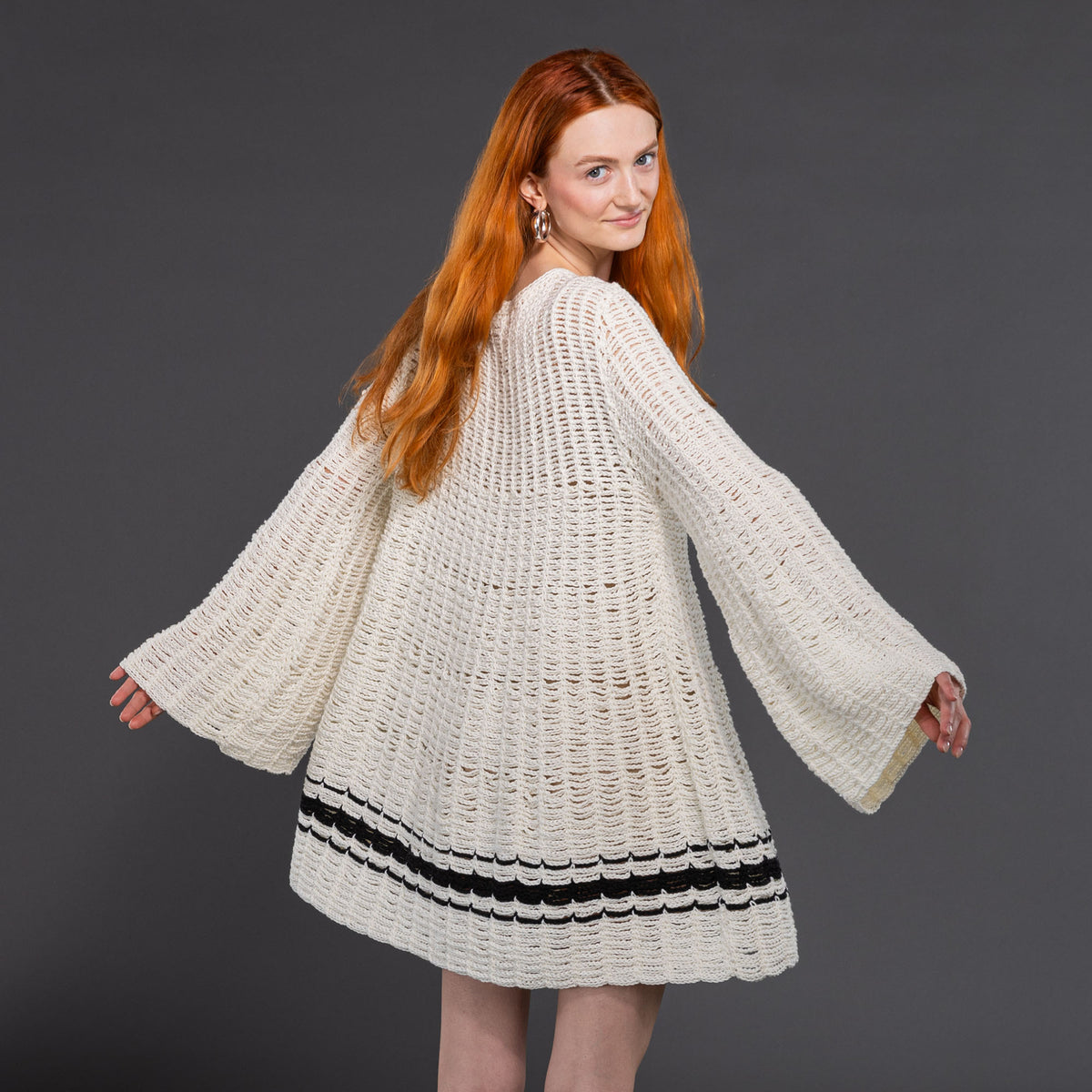 Crochet Trapeze Dress made using Bernat yarn
