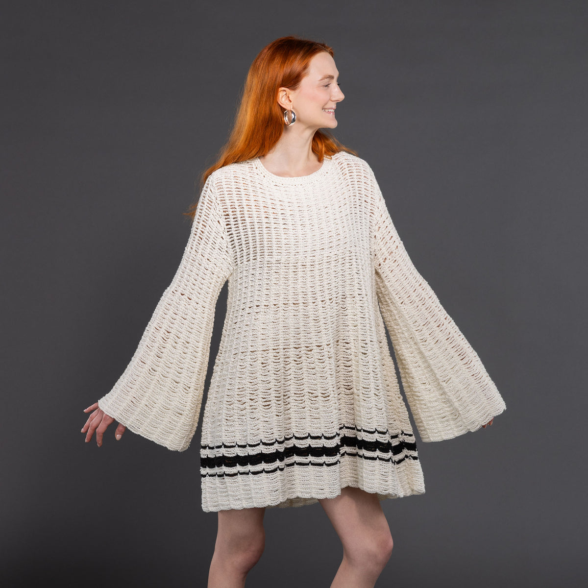Crochet Trapeze Dress made using Bernat yarn