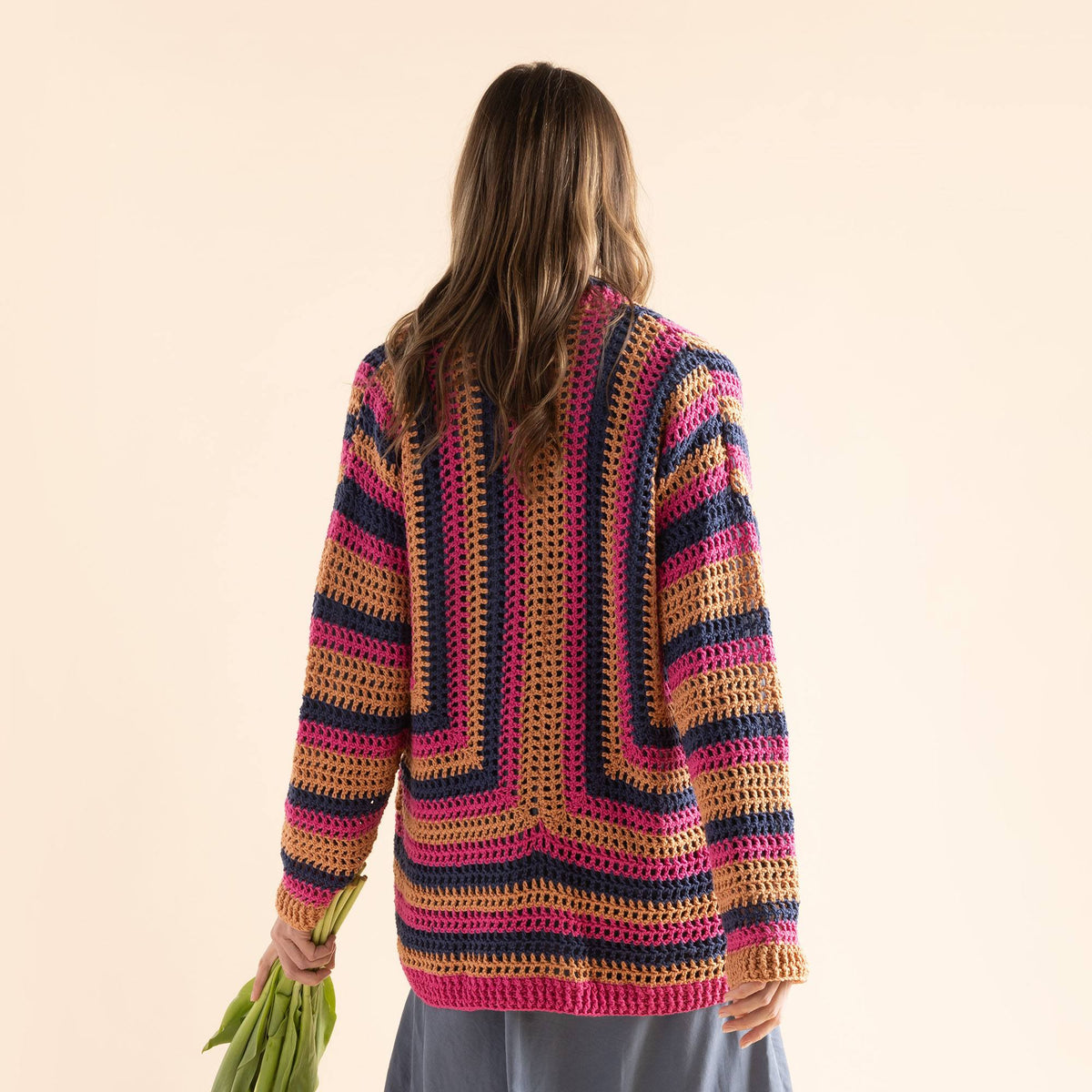 Crochet Cardigan made in Bernat Baby Blanket Yarn