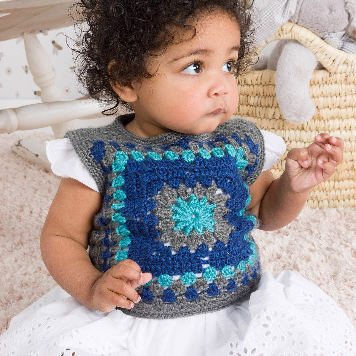 Crochet Vest made in Bernat Yarn