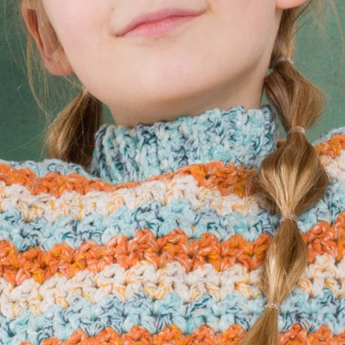 V Stitch Stripes Crochet Vest made using Bernat yarn