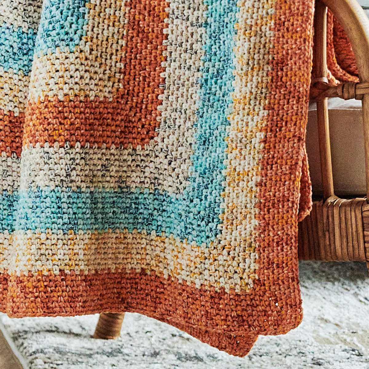 Crochet Blanket made in Bernat Lattice Yarn