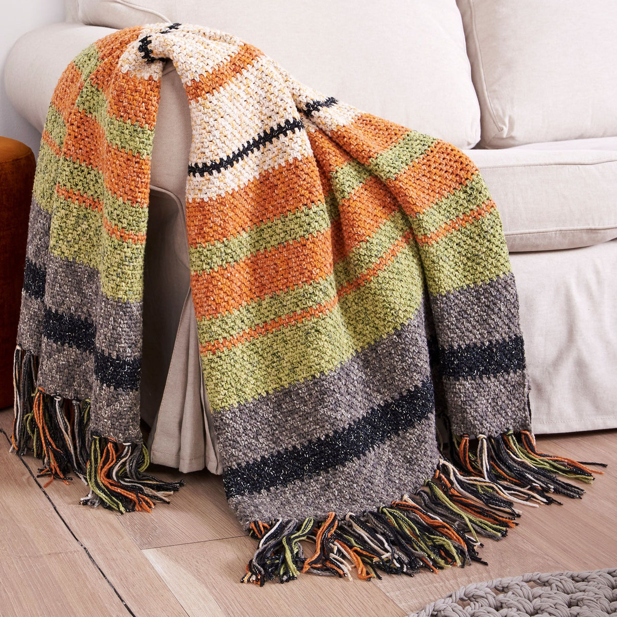 Crochet Blanket made in Bernat Lattice Yarn