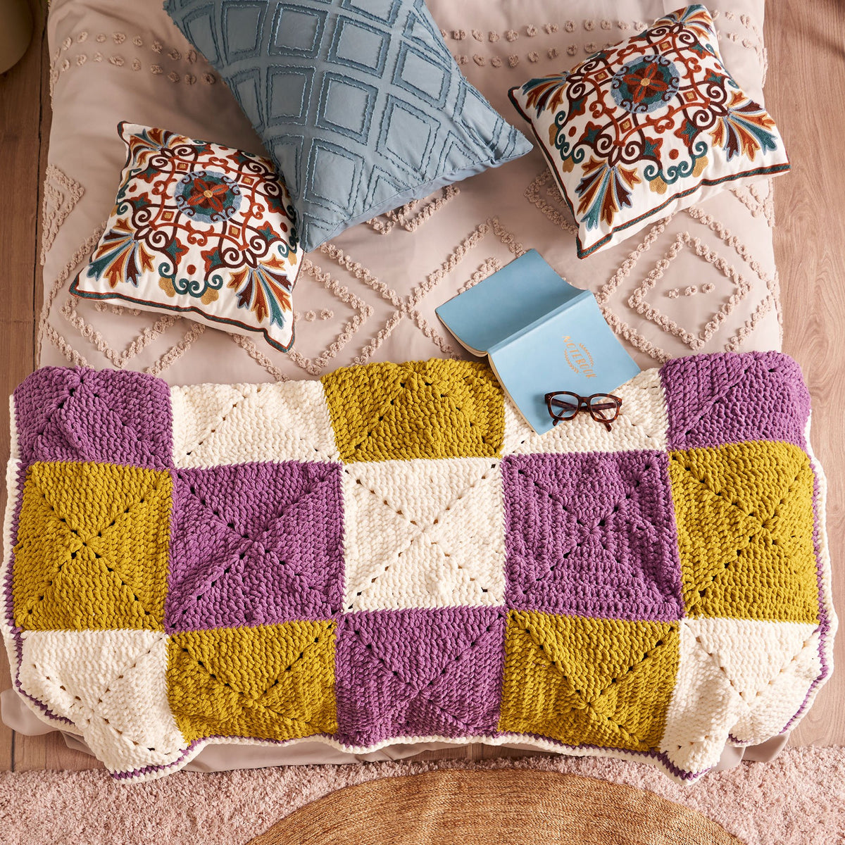 Crochet Blanket made in Bernat Blanket Yarn