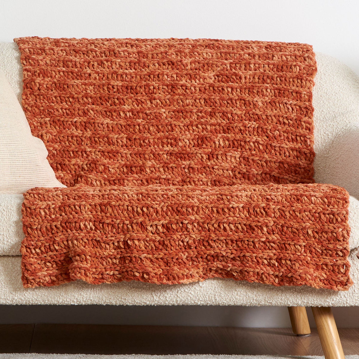 Mist-Ical Crochet Ridges Throw made using Bernat yarn