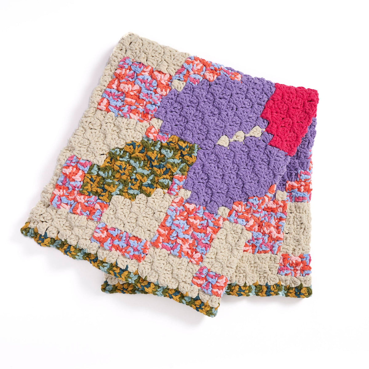 Meadow Magic Corner To Corner Crochet Blanket made using Bernat yarn