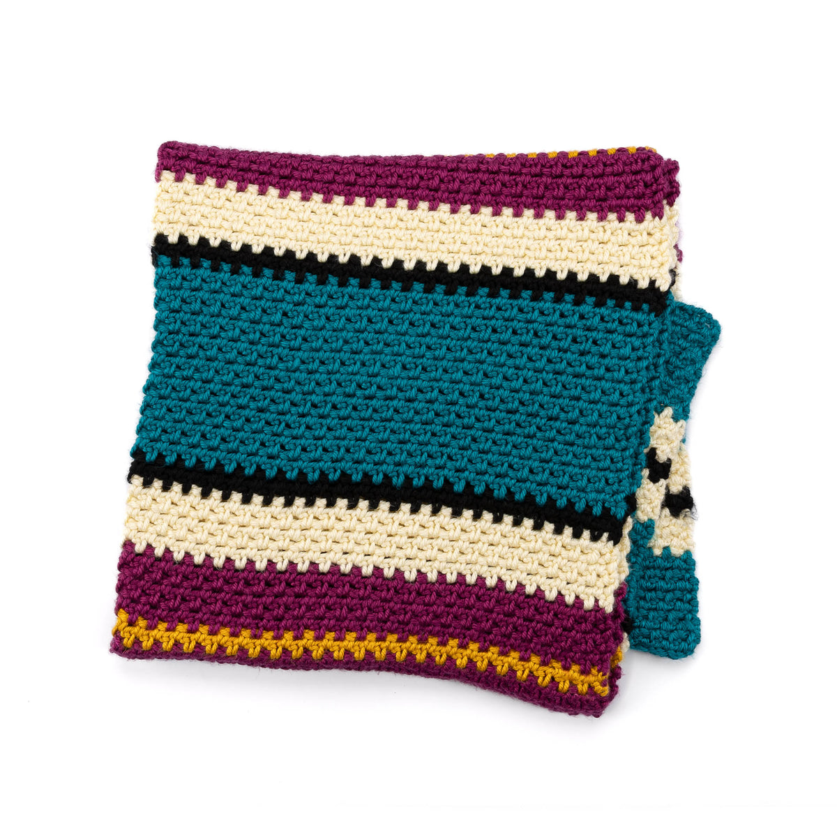 Crochet Class Act Blanket made using Bernat yarn