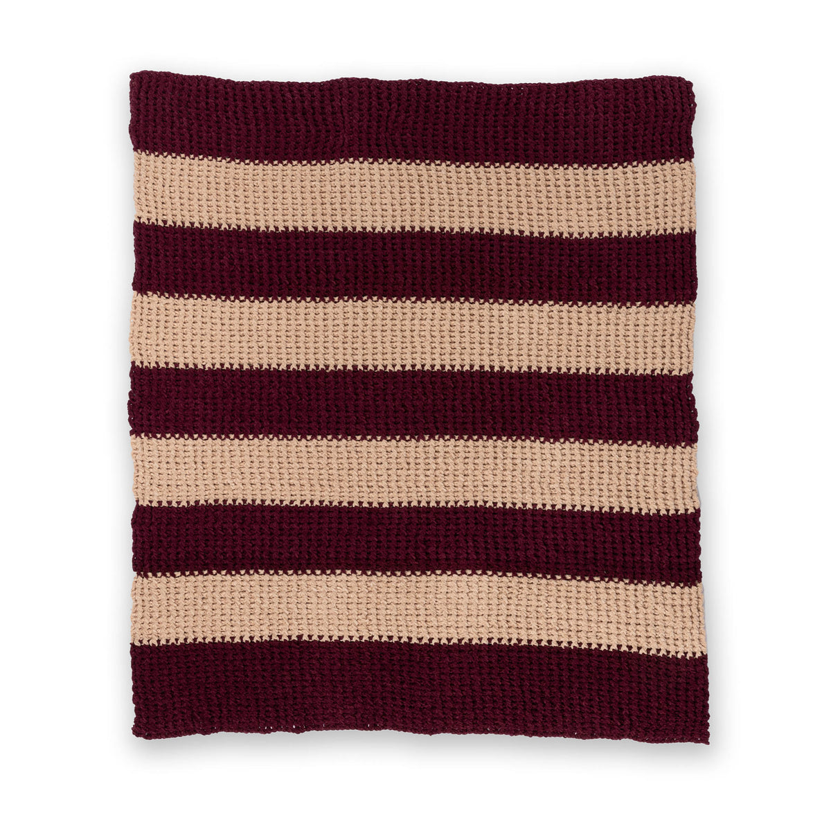 Deep Ridge Crochet Blanket made using Bernat yarn