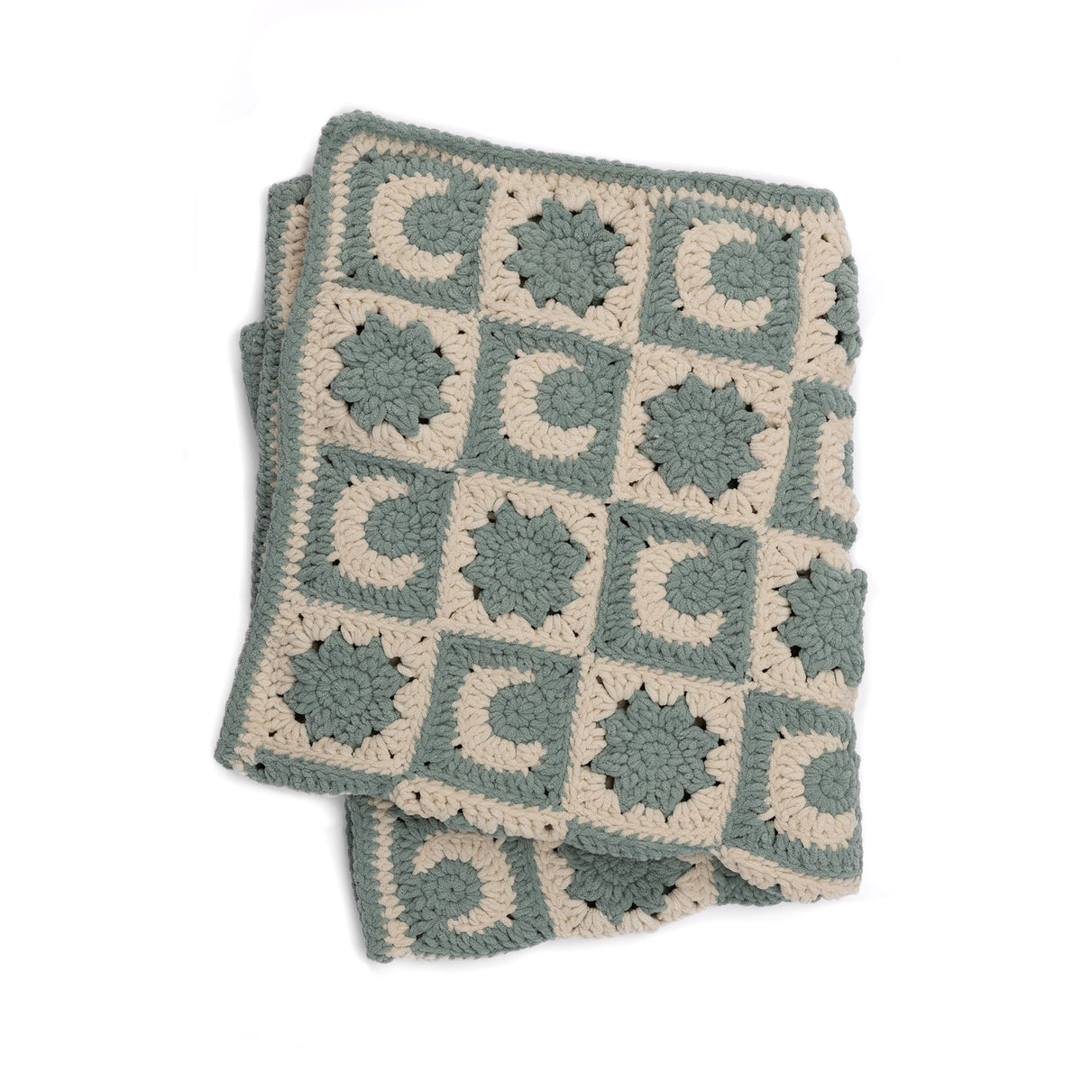 Celestial Motifs Crochet Blanket made using Bernat yarn