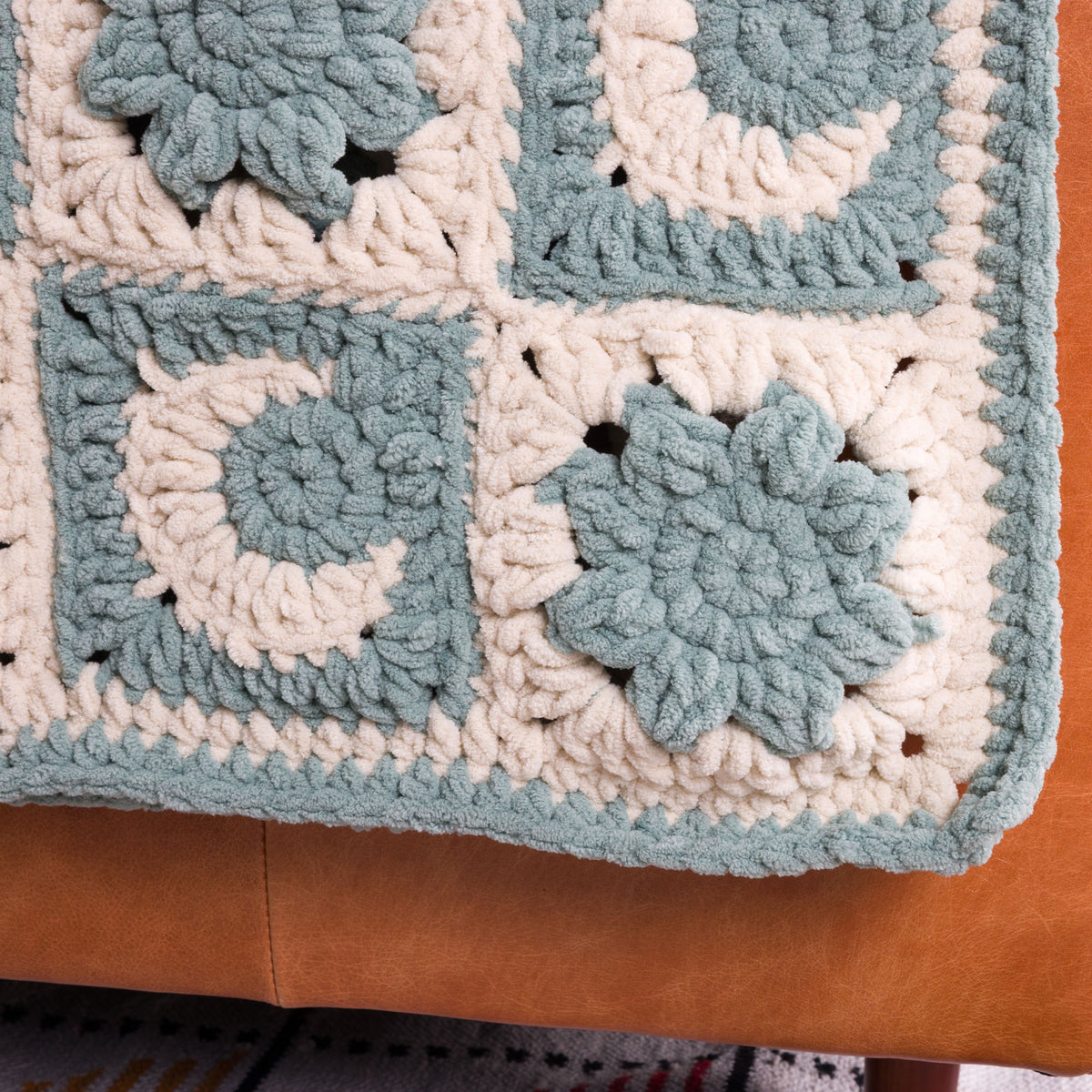Celestial Motifs Crochet Blanket made using Bernat yarn