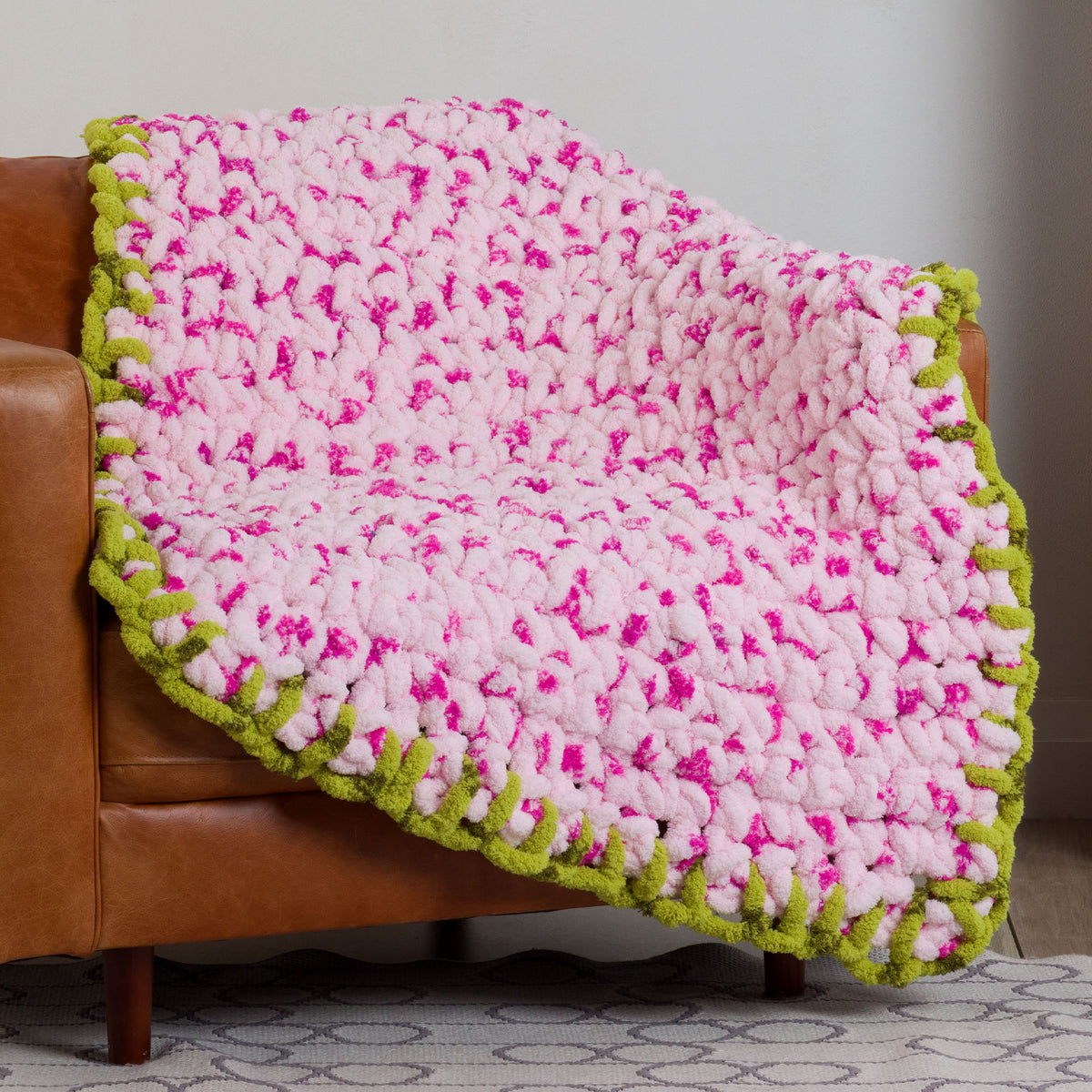 Cottage Spell Crochet Blanket made using Bernat yarn