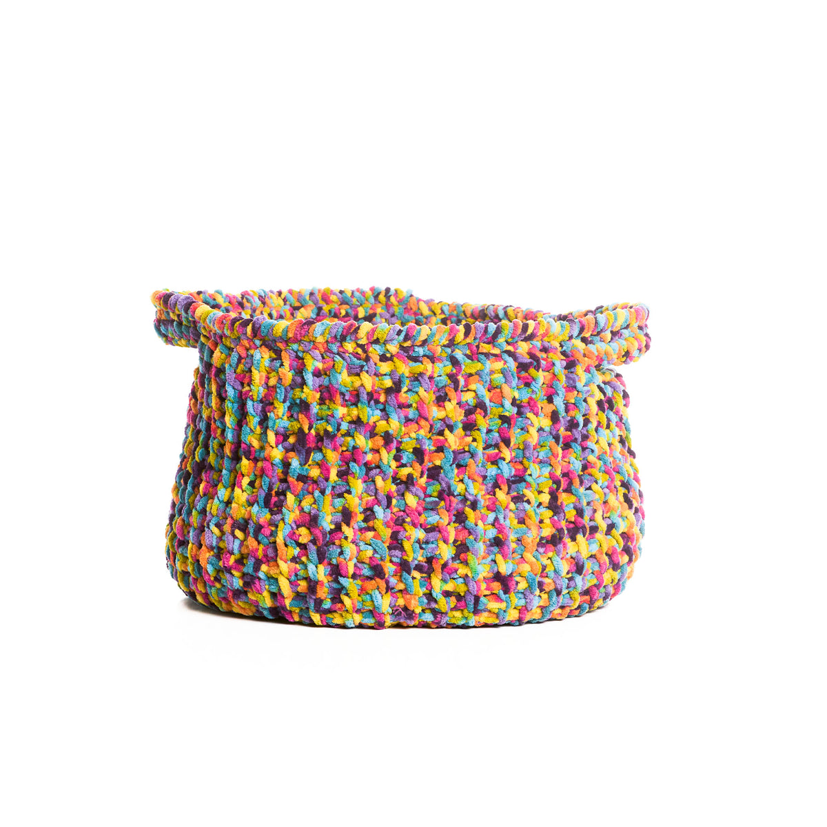 Pixelated Ridges Crochet Basket made using Bernat yarn
