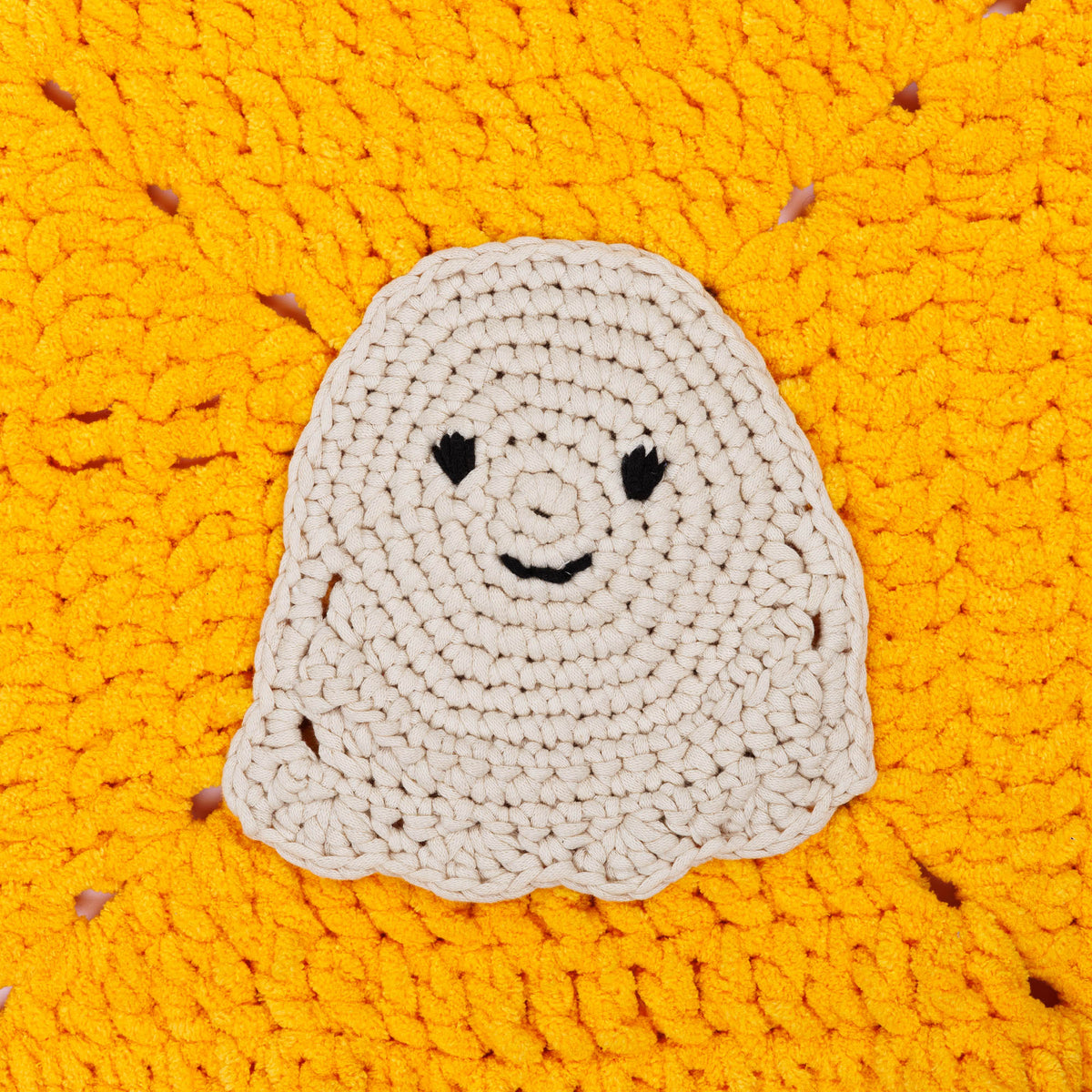 Soft & Spooky Crochet Blanket made using Bernat yarn