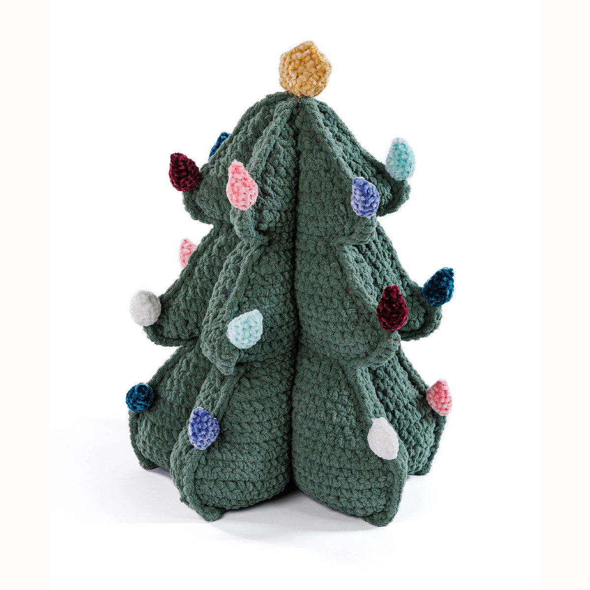 Merry Mod Crochet Christmas Tree Pillow made using Bernat yarn