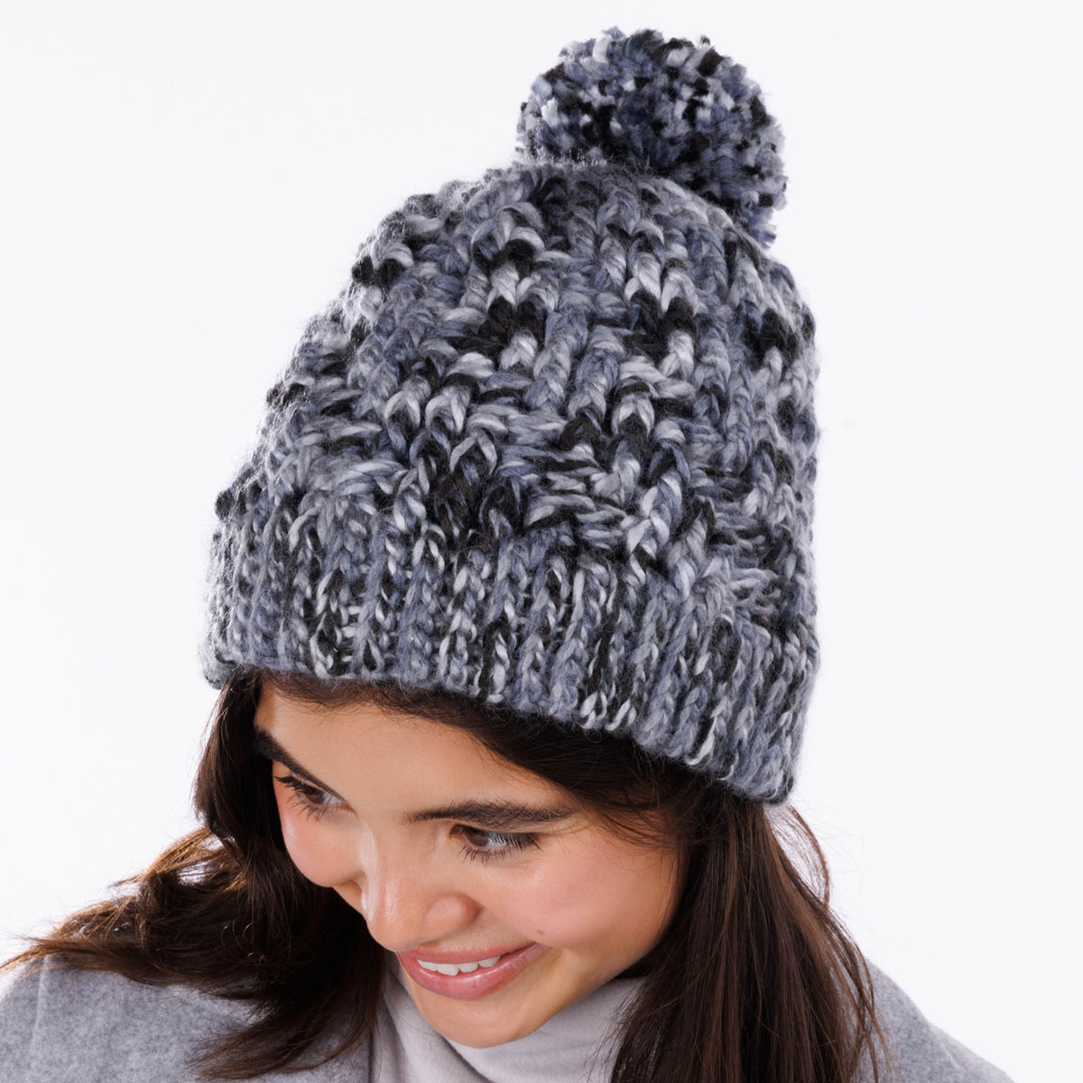 Spark Stepping Spiral Crochet Hat made using Bernat yarn