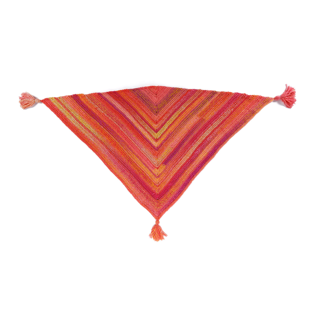 Crochet Sunrise Shawl made using Bernat yarn