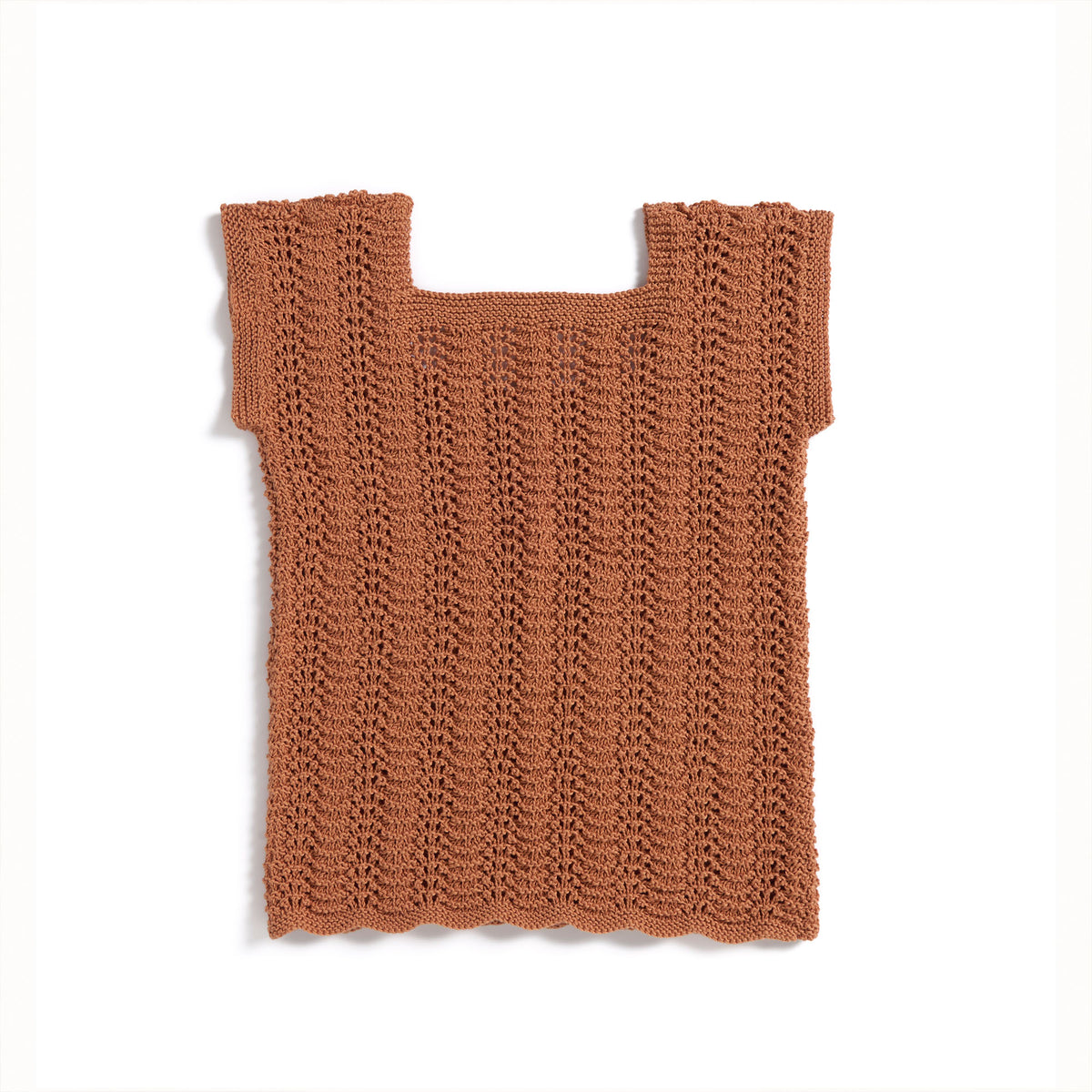 Scoop Neck Feather & Fan Knit Tunic made using Bernat yarn