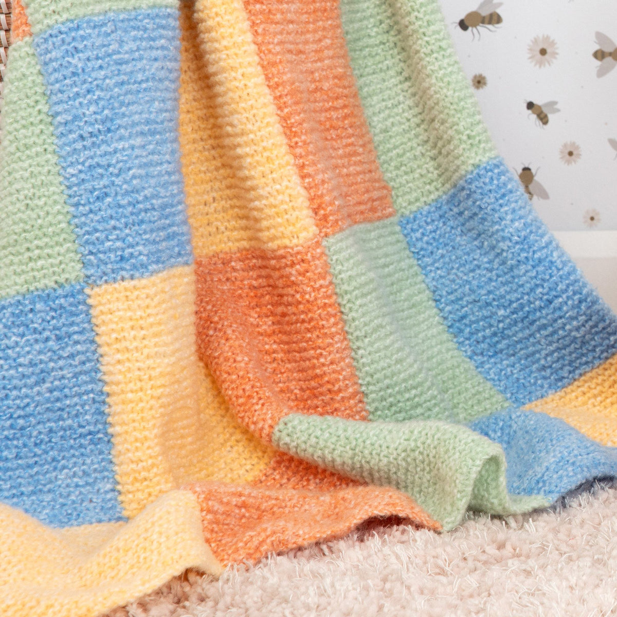 Knit Blanket made in Bernat Forever Fleece Finest Yarn