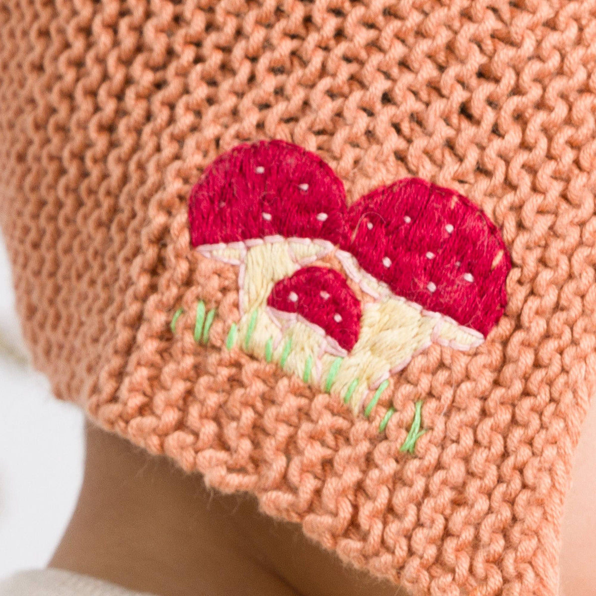 Knit Bonnet made in Bernat Yarn
