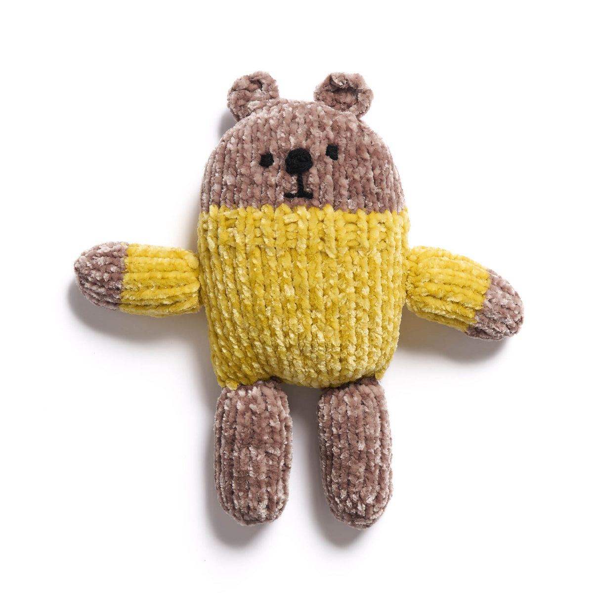 Knit Velvet Bears made using Bernat yarn