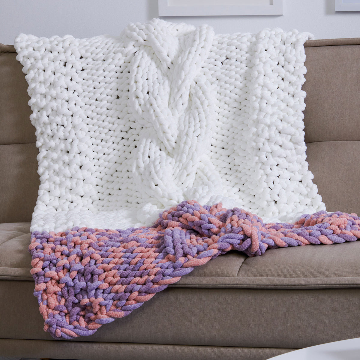 Knit Lapghan made in Bernat Yarn