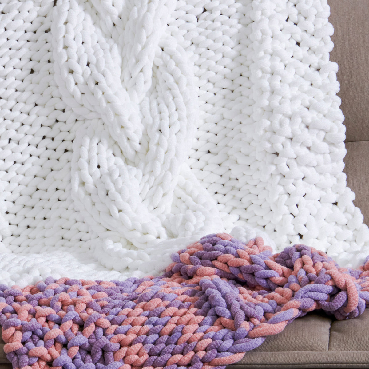 Knit Lapghan made in Bernat Yarn