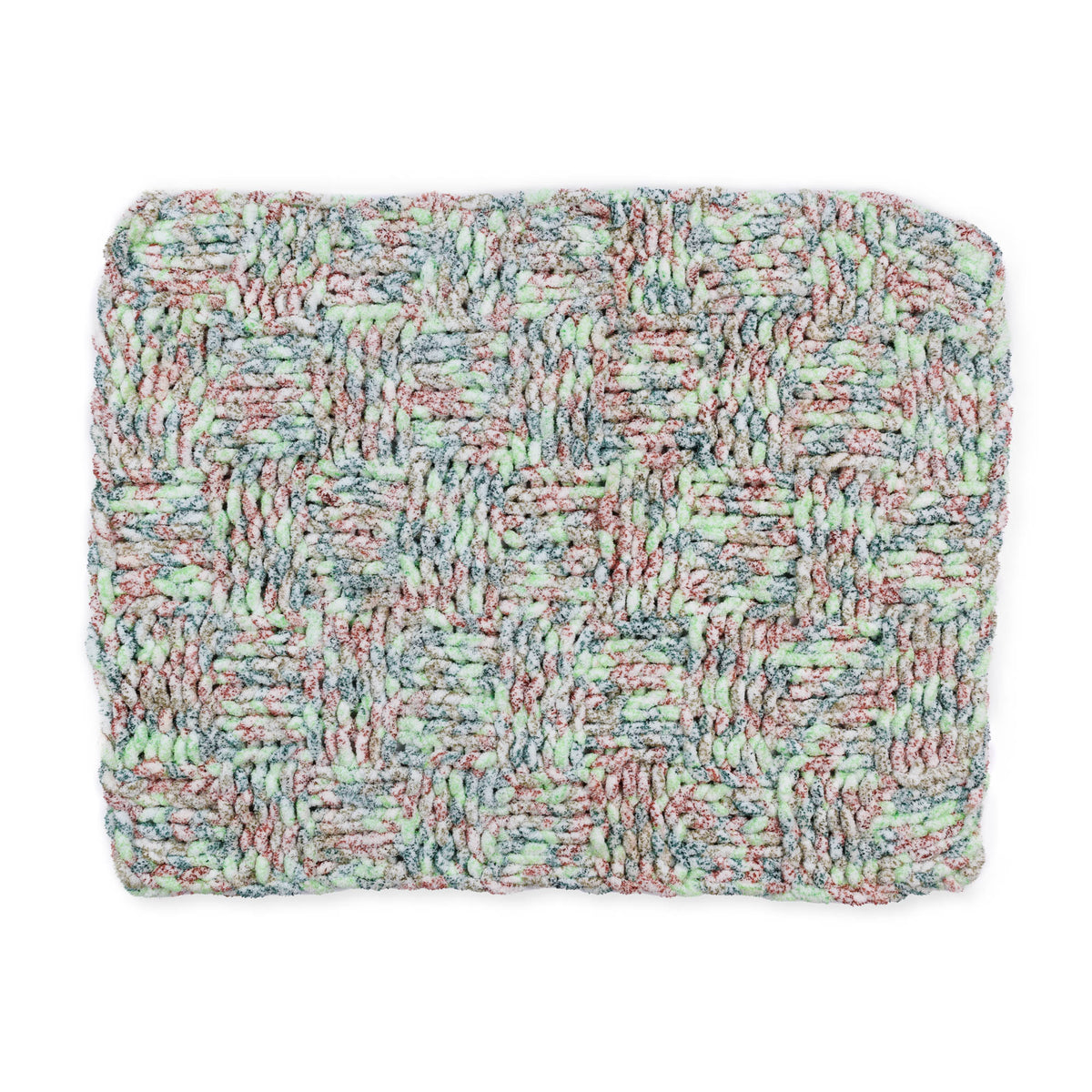 Bold Knit Textured Check Blanket made using Bernat yarn