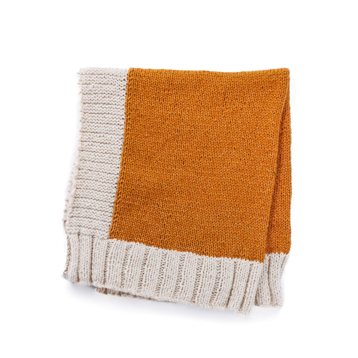 Wide Border Knit Blanket made using Bernat yarn