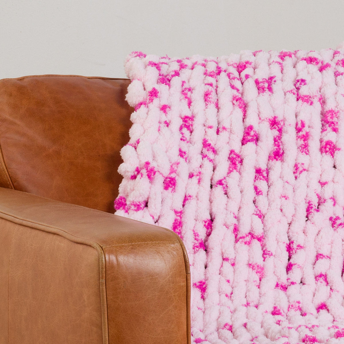 Signature Stitch Knit Blanket made using Bernat yarn