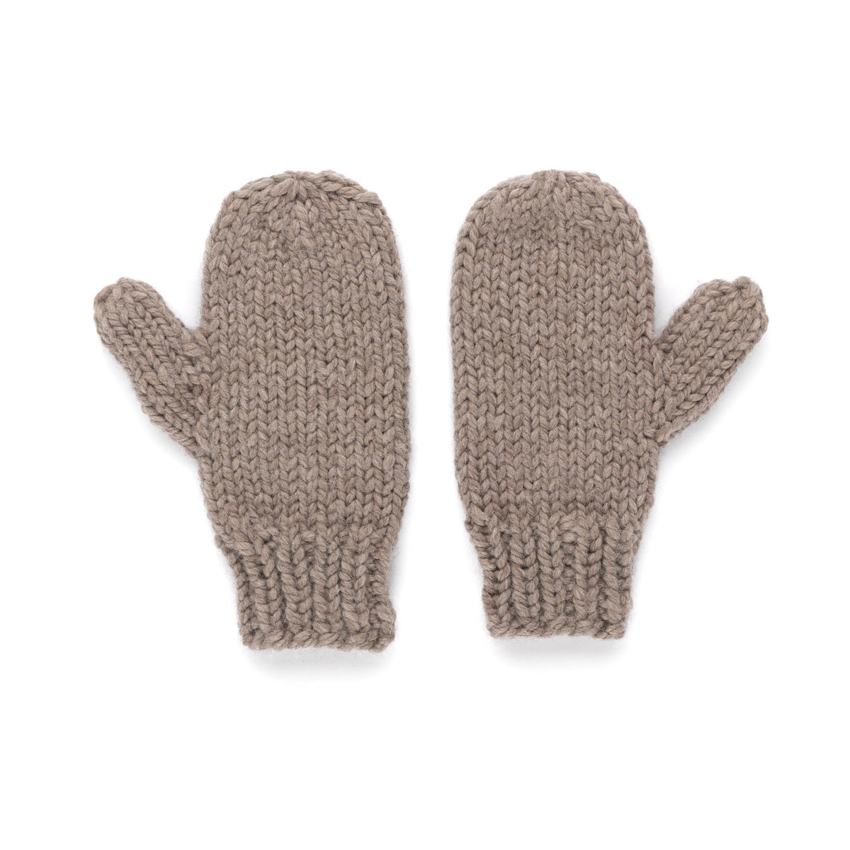 In A Snap Knit Mittens made using Bernat yarn