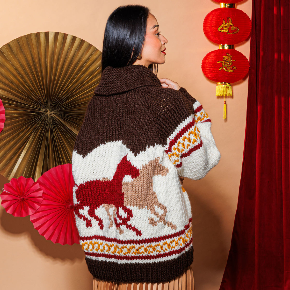 Giddy Up Knit Jacket made using Bernat yarn