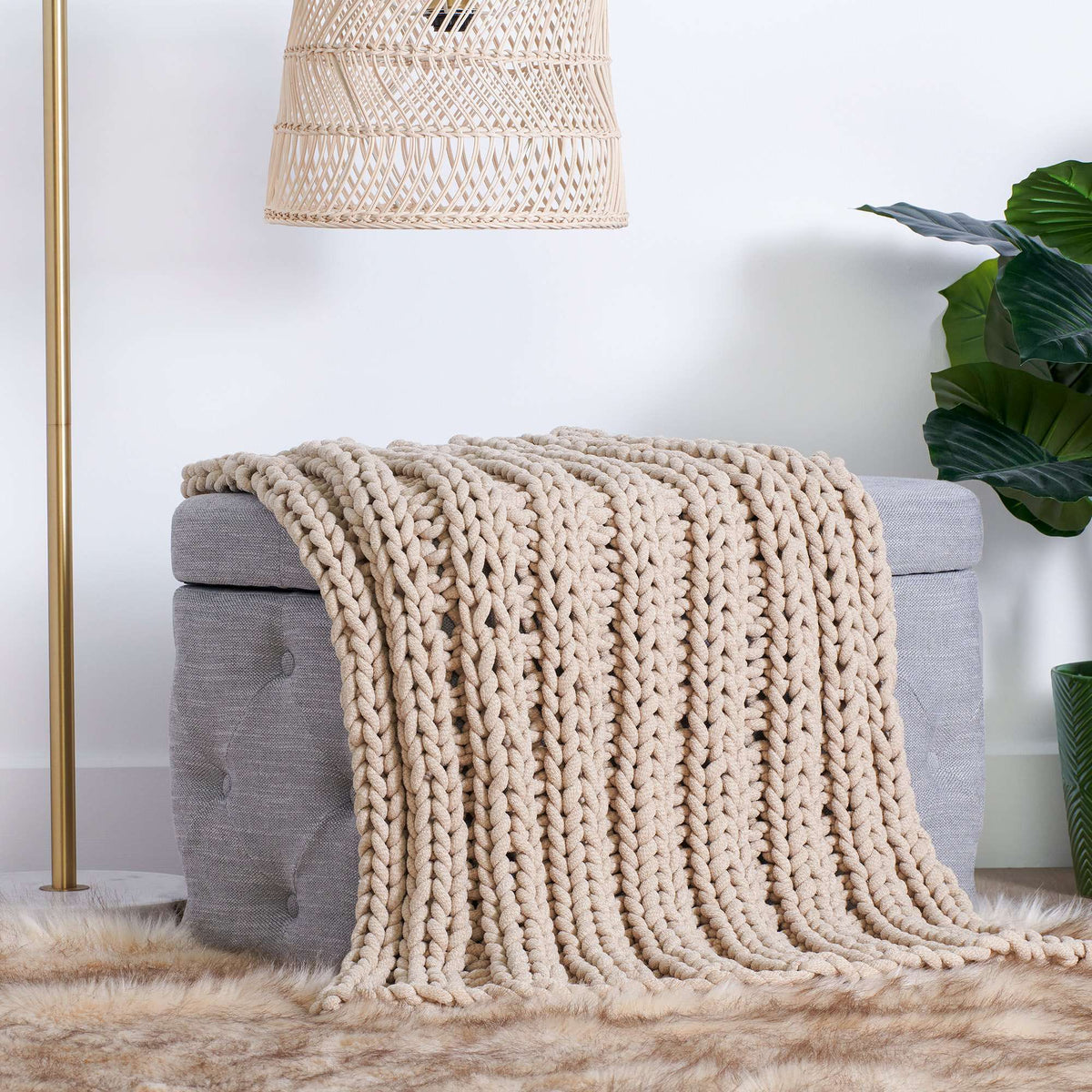Craft Blanket made in Bernat Plush Big Yarn