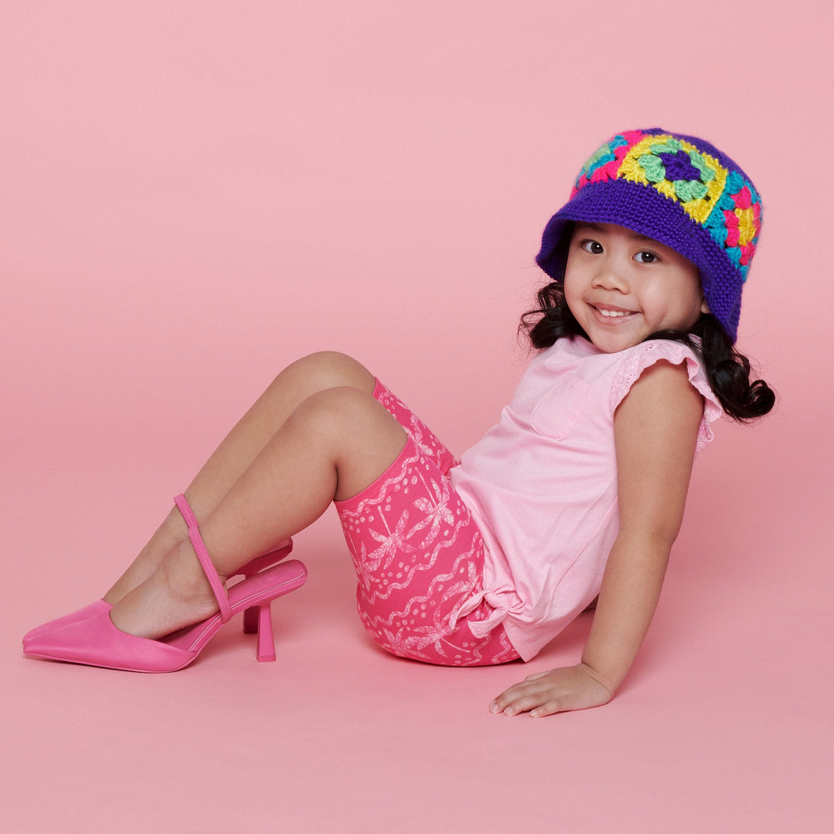 Crochet Malibu Bucket Hat made using Caron yarn