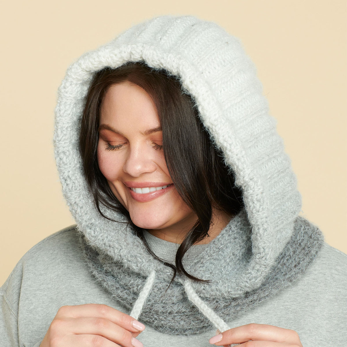 Crochet Hood made in Caron Colorama Halo Perfect Phasing Yarn