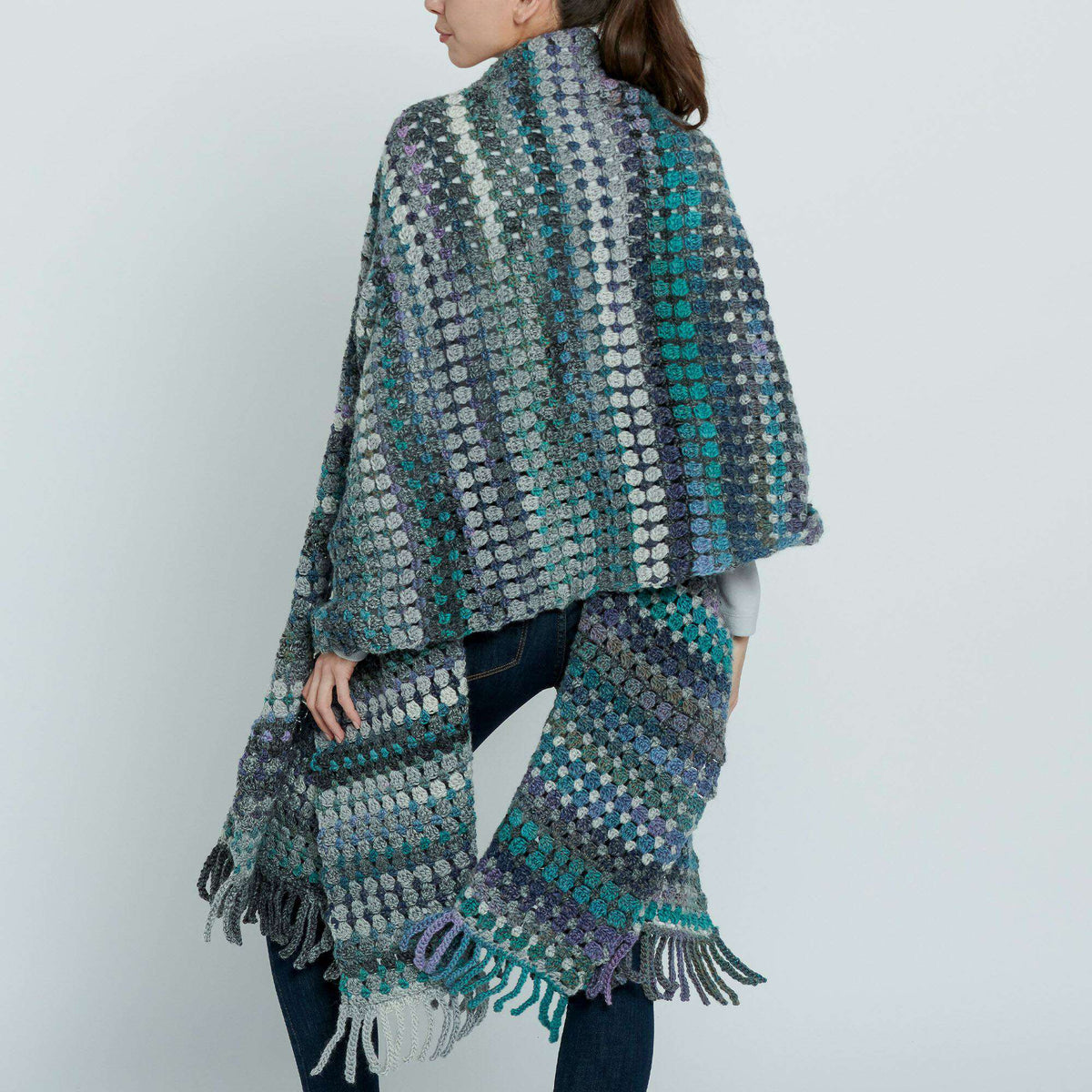 Crochet Blanket Wrap made in Caron Macchiato Cake Yarn