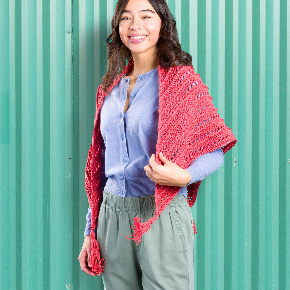Crochet Shawl made in Caron Yarn