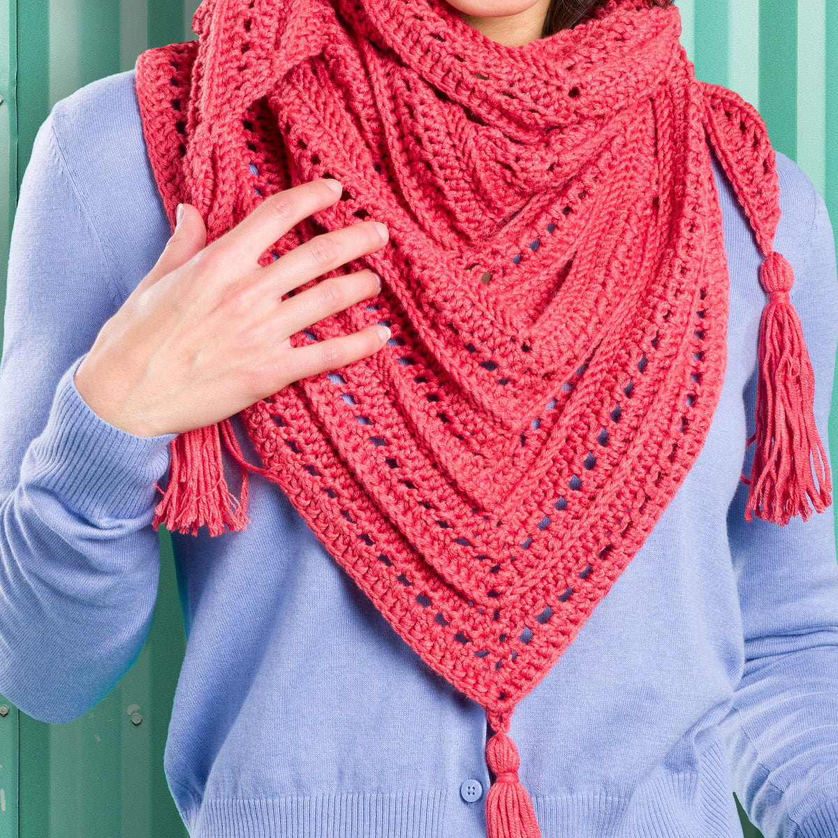 Crochet Shawl made in Caron Yarn