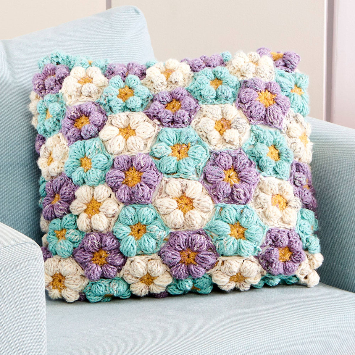 Crochet Pillow made in Caron Yarn