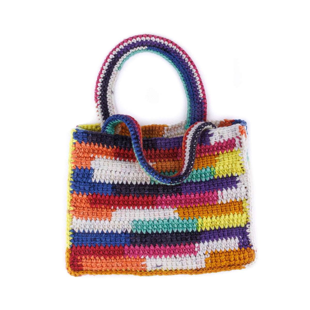 Crochet Big Scrappy Tote made using Caron yarn