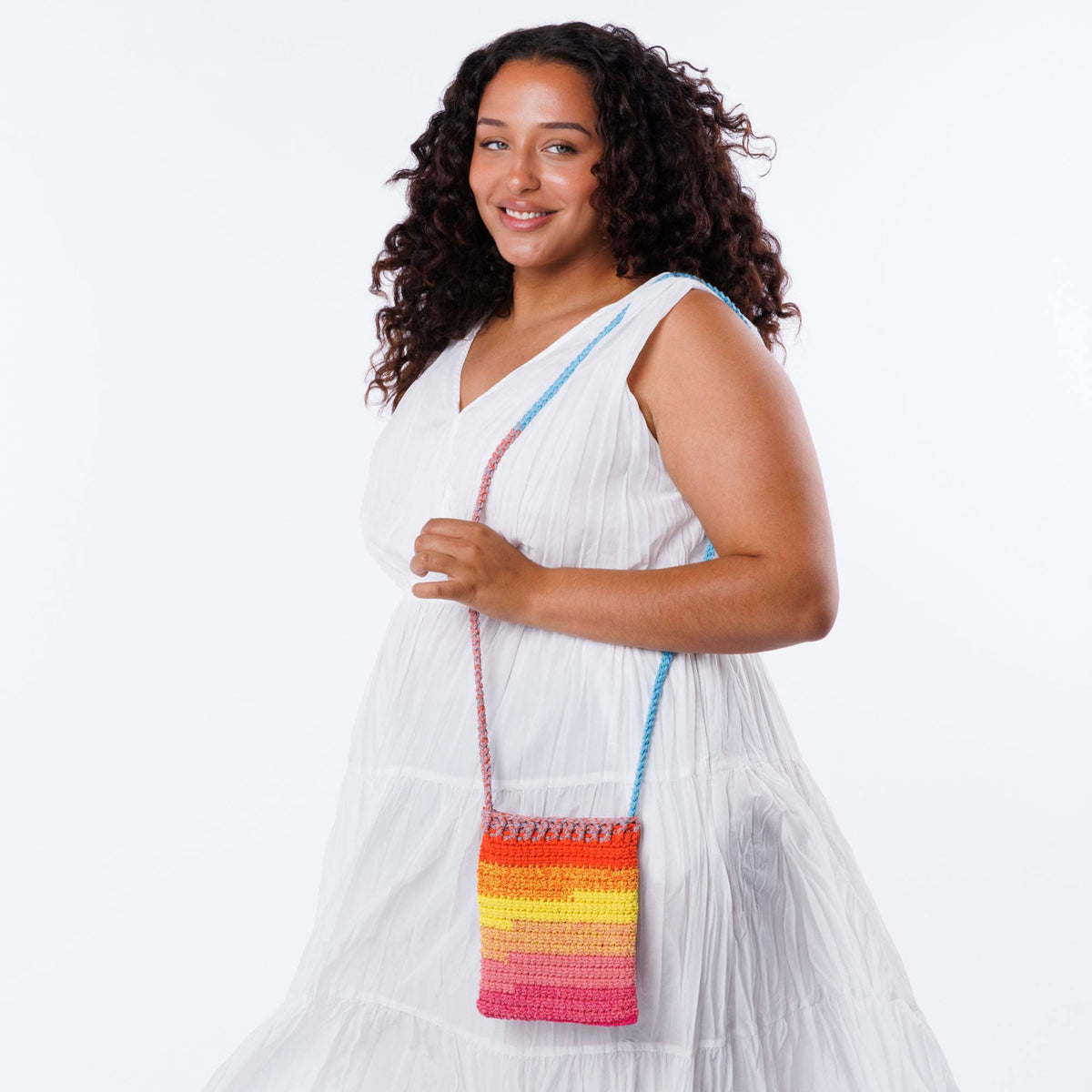 Crochet Cross Body Tote Bag made using Caron yarn
