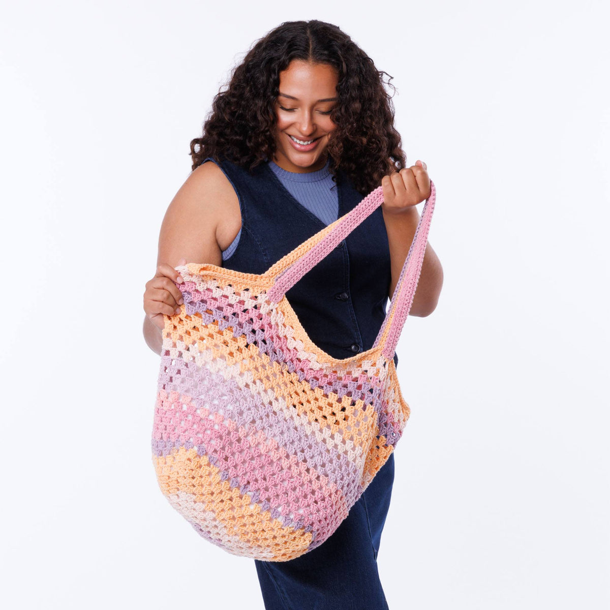 Crochet Summer Bag Set made using Caron yarn