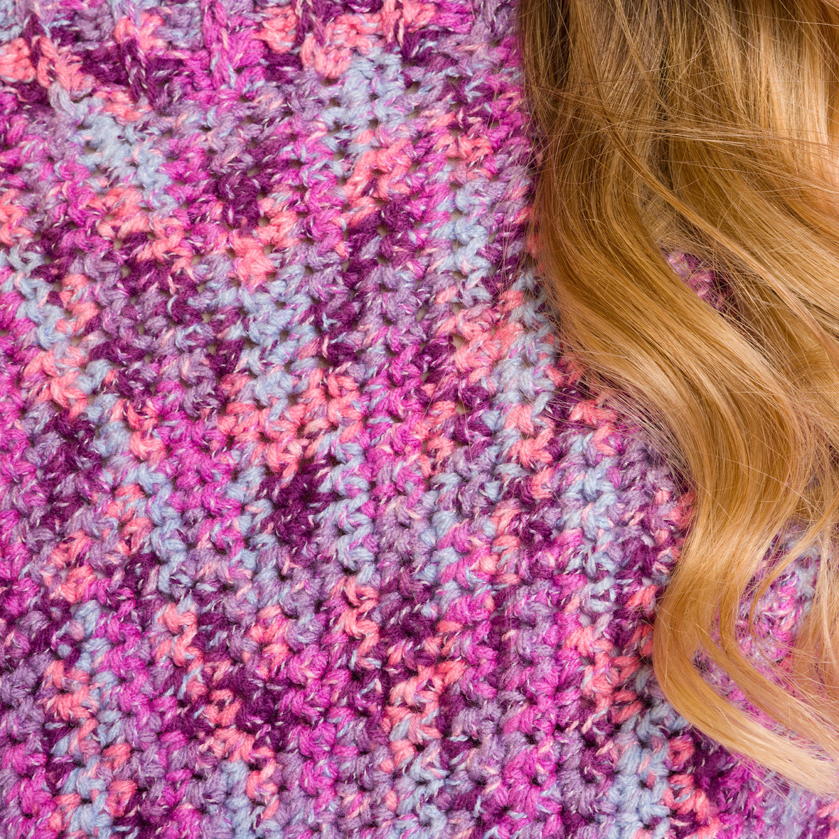Crochet Ponch It Up Poncho made using Caron yarn