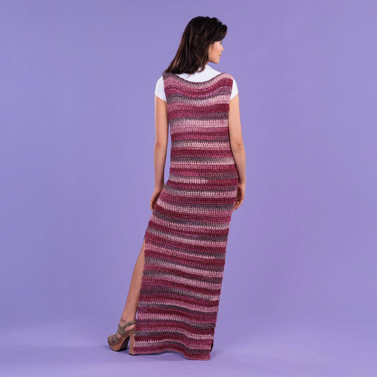 Crochet Beginner Shift Dress made using Caron yarn