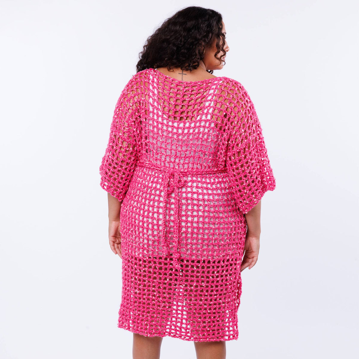 Crochet Mesh Cover Up made using Caron yarn