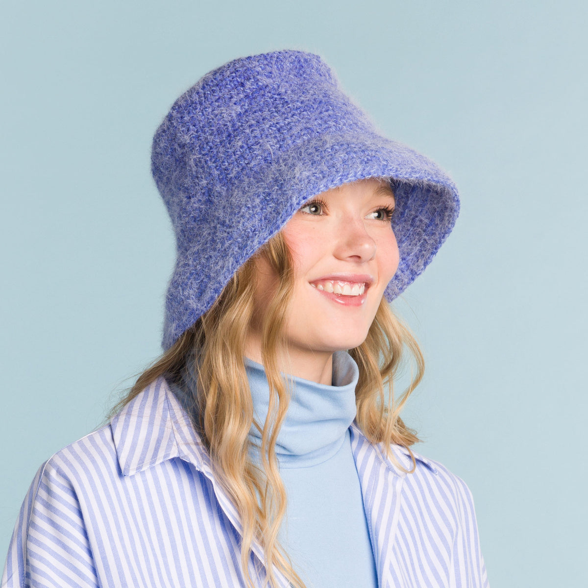 Crochet Just Cozy Bucket Hat made using Caron yarn