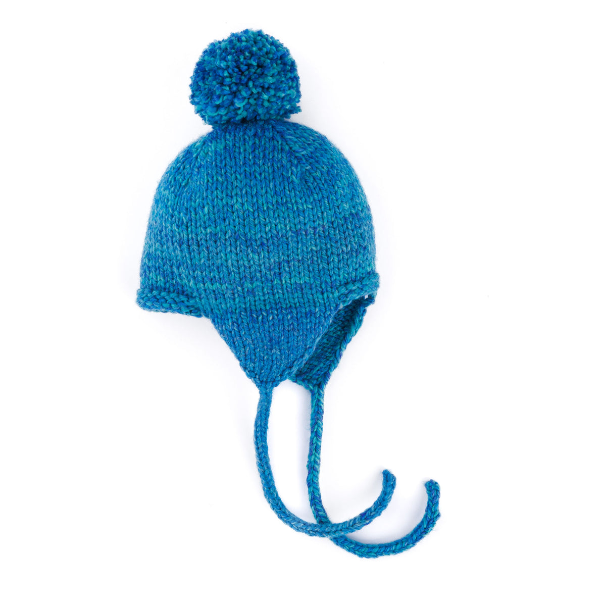 Knit Ear Flap Cozy Hat made using Caron yarn