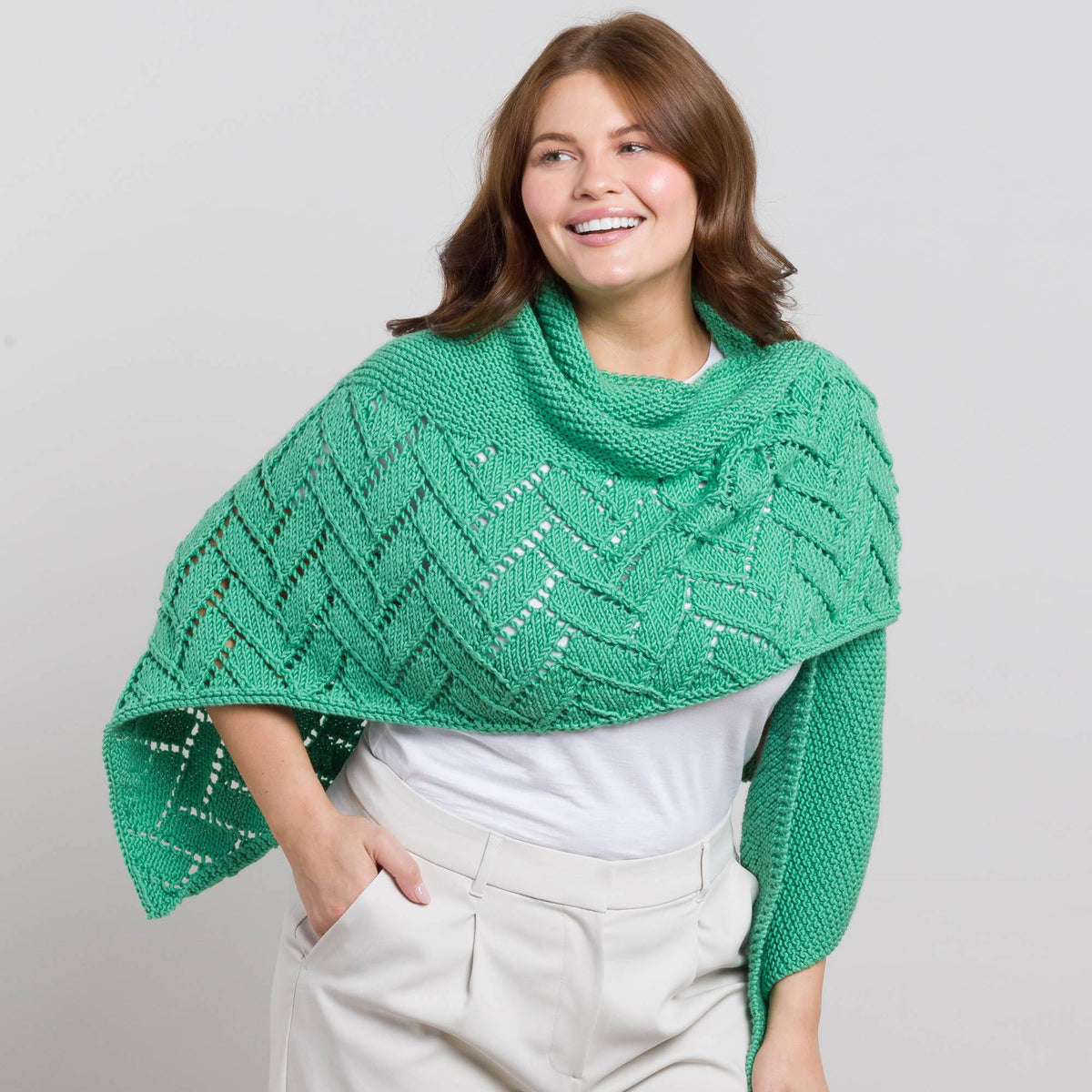 Luxurious Knit Shawl made using Caron yarn