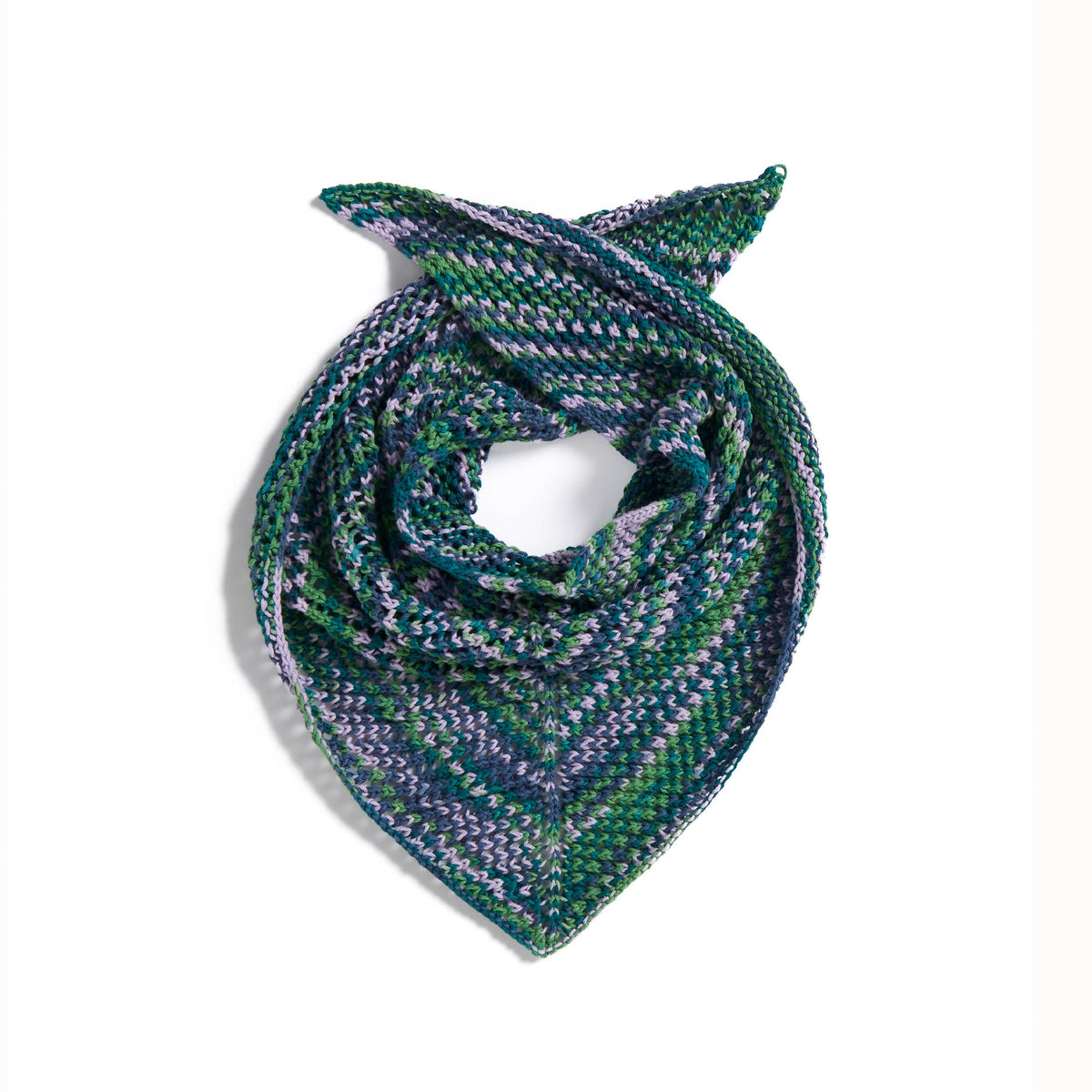 Weekend Weave Knit Triangle Scarf made using Caron yarn