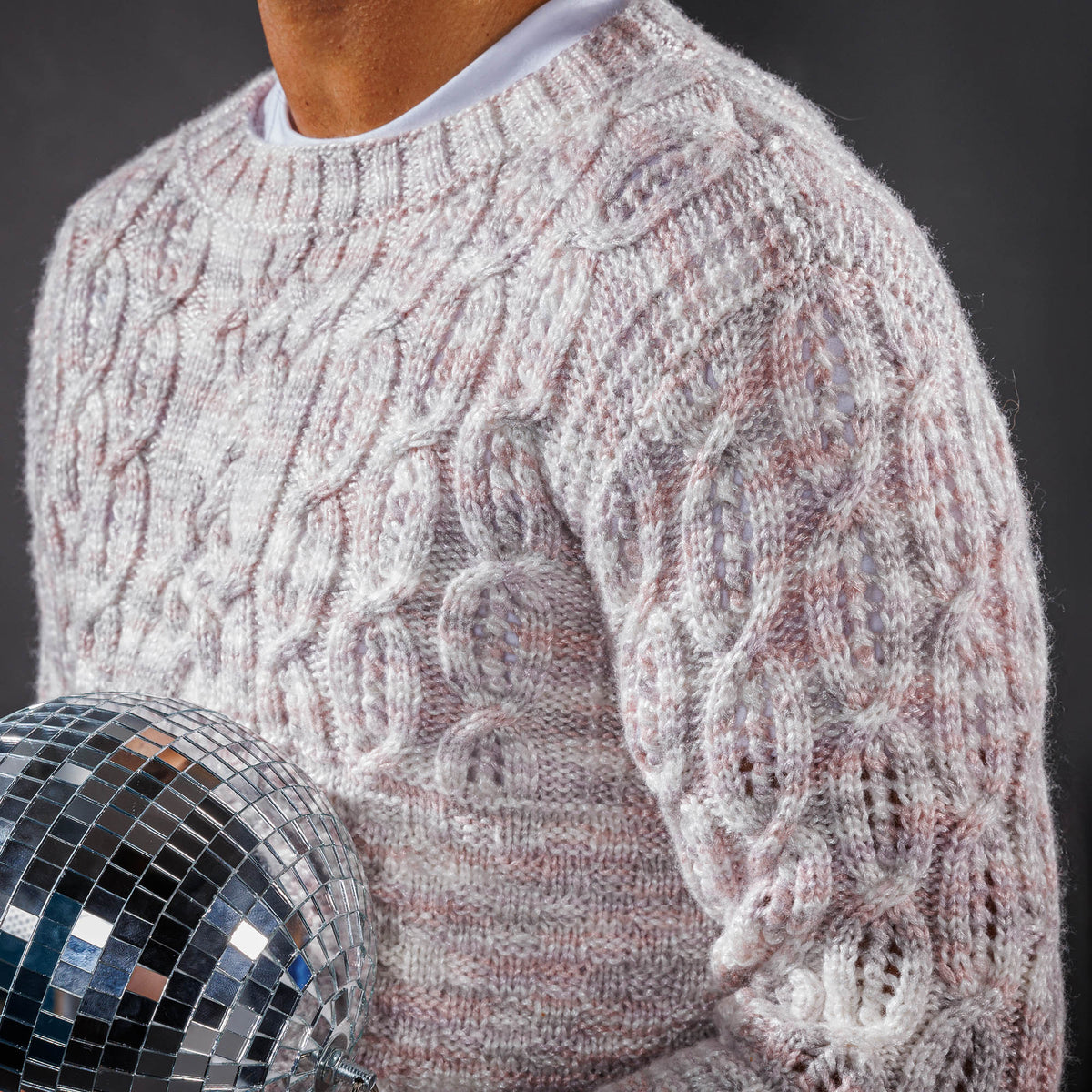 Gayle'S Cables Knit Pullover made using Caron yarn
